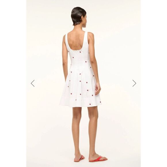 NWT STAUD MINI WELLS DRESS LADYBUGS SIZE 14 $295 - Picture 4 of 10